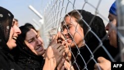 Những người dân Iraq chạy trốn khỏi thành phố Mosul, thành phố lớn cuối cùng còn nằm trong tay Nhà nước Hồi giáo Iraq (IS), được đoàn tụ với người thân của họ, những người đã đến các trại tị nạn ở khu vực Khazer, gần gần trạm kiểm soát của người Kurd tại Aksi Kalak, hai năm về trước.