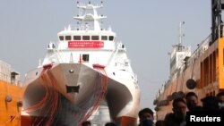 资料照:台湾高雄港的新一代海巡成功舰 (2020年12月11日)