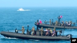 资料照:台湾海军在南部高雄举行演习。(2024年1月31日)