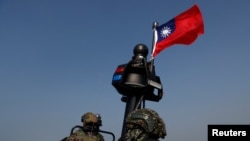 台湾海军在春节前进行军演。(2024年1月30日)