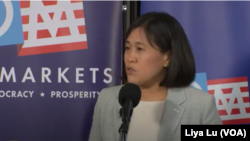 美国贸易代表戴琪在开放市场研究所主办的有关世界贸易体系的活动上阐述拜登政府的贸易政策（2023年6月15日）。