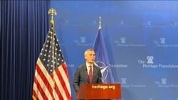 北大西洋公约组织(NATO)秘书长延斯·斯托尔滕贝格(Jens Stoltenberg)1月31日在华盛顿智库传统基金会发布演说,聚焦援助乌克兰和应对中国挑战。(美国之音记者薛小山拍摄)