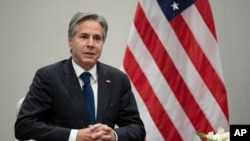 美国国务卿布林肯在华盛顿发表讲话。(2023年7月18日)