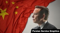 合成图像:特斯拉首席执行官埃隆·马斯克与中国国旗。