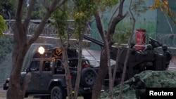 台湾军队在台东举行军演。（2024年1月31日）