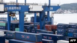 台湾基隆市的基隆港集装箱码头。(2023年10月31日)