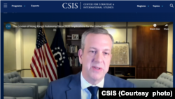 战略与国际研究中心(CSIS)的网页显示美国驻港澳总领事梅儒瑞2024年5月9日在该智库主办的在线活动上呼吁香港保证网络自由。