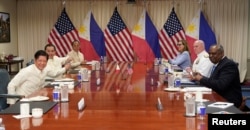 美国国防部奥斯汀与到访的菲律宾总统小马科斯举行会谈。(2023年5月3日)
