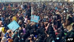 巴基斯坦俾路支社区民众在西南部港口城市瓜达尔示威,要求更大权利。(2024年7月28日)