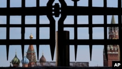 瓦格纳兵变后莫斯科的红场被封闭。（2023年6月25日）