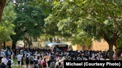 德州大学奥斯汀分校4月29日支持巴勒斯坦抗议现场。(受访者提供)