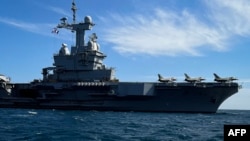 法国海军戴高乐号(Charles de Gaulle)航母(资料照:2024年4月25日)