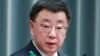 Kepala Sekretaris Kabinet Jepang Hirokazu Matsuno mengadakan konferensi pers tentang situasi di Sudan di kantor Perdana Menteri Jepang di Tokyo, 19 April 2023. (JIJI Press / AFP)