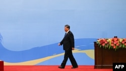 资料照片: 中国领导人习近平出席在北京人大会堂举行的一带一路论坛开幕式(2023年10月18日)