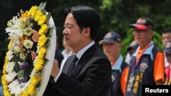 台湾总统赖清德在金门出席“八二三炮战”(中国称“金门炮战”)66周年纪念活动。(2024年8月23日)