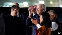 美国总统拜登抵达印度尼赫鲁国际机场出席G20峰会。(2023年9月8日)