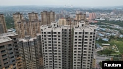 中国陕西铜川一处没有完工的公寓楼（2023年9月12日）