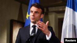 2023年2月17号,法国总统马克龙在慕尼黑安全会议上阐述法国的立场。