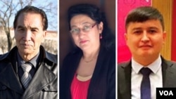 左起:《新疆文明》杂志的著名编辑库尔班·马穆特,退休医生古丽仙·阿巴斯,多媒体网站的科技企业家艾克拜尔·艾塞提