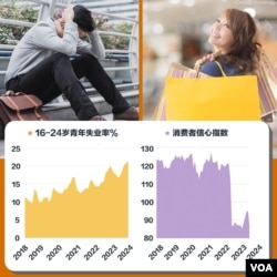 中国青年失业率与消费者信心指数一览表 (数据提供:易富贤)