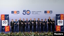 澳大利亚墨尔本举行的东南亚国家联盟(ASEAN)峰会成员国领导人合照。 (2024年3月5日)