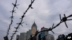 资料照:香港立法会全票通过根据《基本法》第23条订立的新的国家安全法案当天的香港金融区景色。(2024年3月19日)