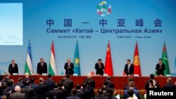 资料图片:中国领导人习近平在陕西西安出席中国-中亚峰会的联合记者会。(2023年5月19日)