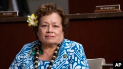 资料照片:代表美属萨摩亚的众议员拉德瓦根参加众议院外委会有关中国的一次听证会。(2023年2月28日)