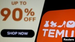 资料照:手机上Temu App和Temu的打折广告 (2023年4月26日)