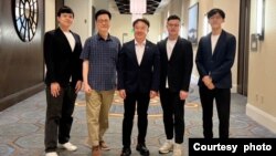 参加美国共和党全国代表大会的台湾跨党派代表团其中的在野党中国国民党成员。(2024年7月15日,中国国民党提供)