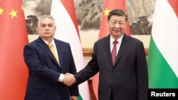 中国国家主席习近平在北京钓鱼台国宾馆会见匈牙利总理欧尔班。(2024年7月8日)