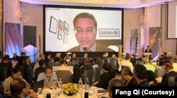 美国哈佛大学甘乃迪政府学院教授拉纳・米特(Rana Mitter)(美国之音特约记者方琦摄影)。