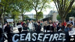 10月10日,一些犹太人团体在白宫前举行集会,要求在加沙实现停火。