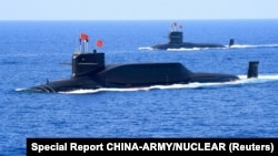 中共海军核动力潜艇在南中国海(资料照:2018年4月12日)