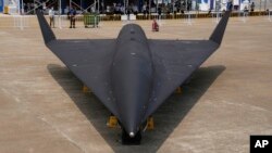 资料照 - 2021年9月28号在中国珠海的第13届中国国际航空航天展览会上,中国空军展出了WZ-8高空超音速无人机。