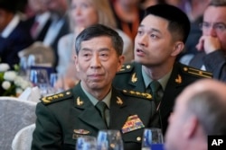 中国国防部长李尚福在新加坡出席香格里拉对话。(2023年6月2日)