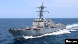 资料照：美军海军阿里·伯克级“梅森号”（USS Mason）驱逐舰