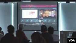 位于台北的台湾人工智慧实验室(Taiwan AI Labs)每周发布网络资讯认知操作观察报告并召开专家讨论会议。(美国之音特约记者谭旭东拍摄)