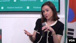 미라 랩 후퍼 백악관 국가안보회의(NSC) 동아시아 오세아니아 담당 선임보좌관이 15일 허드슨연구소 토론회에서 발언하고 있다.