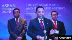 Kapolri Jenderal Polisi Listyo Sigit Prabowo memberi keterangan terkait penyelenggaraan SOMTC di Yogyakarta, 20-23 Juni 2023. (Humas Polri)