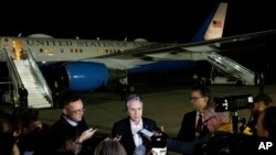 美国国务卿安东尼·布林肯2024年1月6日向新闻界发表讲话,然后离开希腊克里特岛前往约旦安曼,这是他为期一周的访问的下一站,旨在平息整个中东的紧张局势.