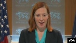 美国国务院发言人莎琪(美国之音视频截图)