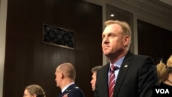 沙纳汉2019年4月11日到参议院军委会作证(美国之音黎堡)