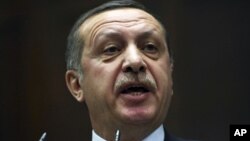 2月7号,土耳其总理埃尔多安在对议会发表讲话