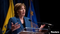 Bác sĩ Nancy Messonnier, Giám đốc Trung tâm Miễn nhiễm và các Bệnh đường hô hấp thuộc CDC tại cuộc họp báo về virus corona ở Washington, ngày 28/1/2020.