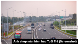 Một đoạn đường cao tốc Trung Lương-Mỹ Thuận vừa được khánh thành