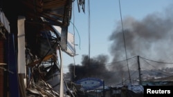 乌克兰东部城镇巴赫穆特在东正教圣诞节遭受俄罗斯轰炸(2023年1月7日)