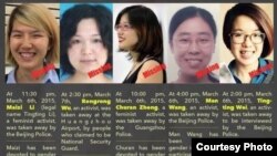 全球发起要求释放五位女权人士的联署(网络图片)