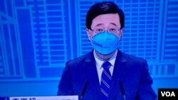 今届香港特首选举唯一候选人李家超在电视答问会上表示,政改不是来届政府的优先项目 (美国之音/汤惠芸)