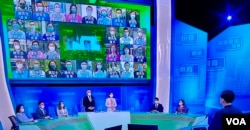 由于疫情关系,李家超特首选举电视答问会不设现场观众,大会委托树仁大学预先录影市民提问片段,现场随机抽样合共9人的提问,加上现场7家传媒代表的提问,不设追问环节 (美国之音/汤惠芸)